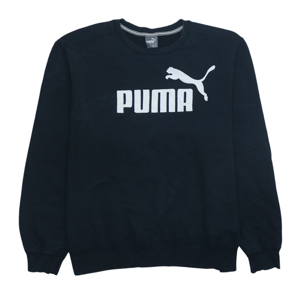 Puma 90's Vintage Spellout Pullover Sweatshirt XLarge Black
