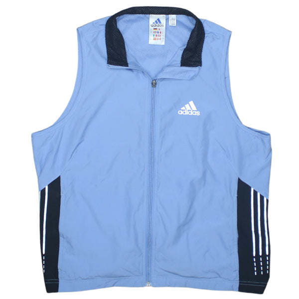 Adidas 90's Vest Sleeveless Full Zip Up Gilet XSmall  Blue