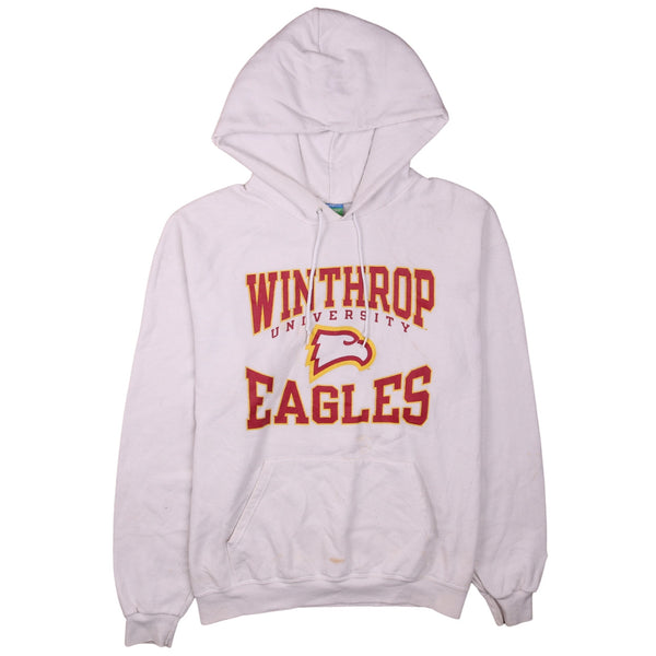 Champion 90's Winthrop University Large Pullover Hoodie White