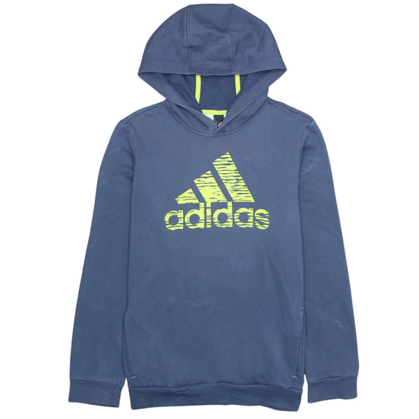 Adidas 90's Vintage Spellout Pullover Hoodie XL Navy Blue