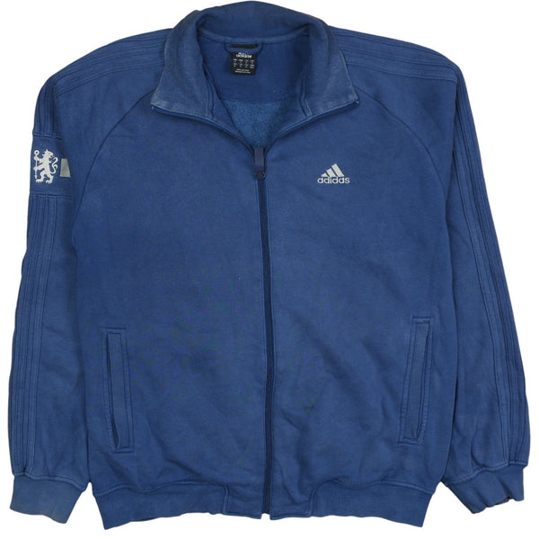 Adidas Vintage 90's Blue Full Zip Heavyweight Sweatshirt Men's Medium