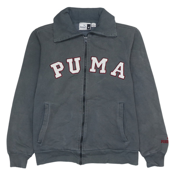 Puma 90's Spellout Full Zip Up Sweatshirt Medium Grey