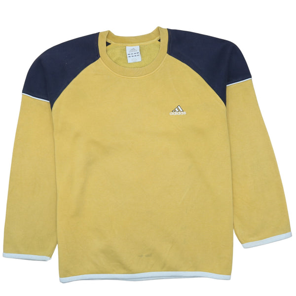 Adidas Vintage 90's Heavyweight Yellow Crew Neck Sweatshirt Large