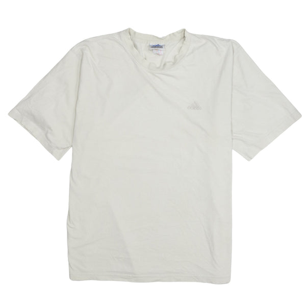 Adidas 90's Short Sleeves Crew Neck T Shirt XLarge  Beige Cream