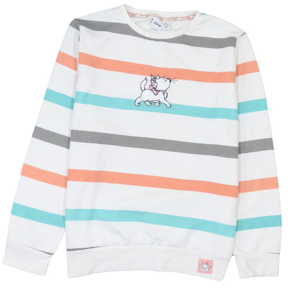 Vintage Disney 90's Marie White Crew Neck Sweatshirt Medium