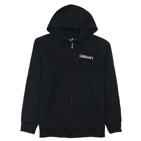 Carhartt 90's Drawstring Pockets Full Zip Up Hoodie XLarge Black
