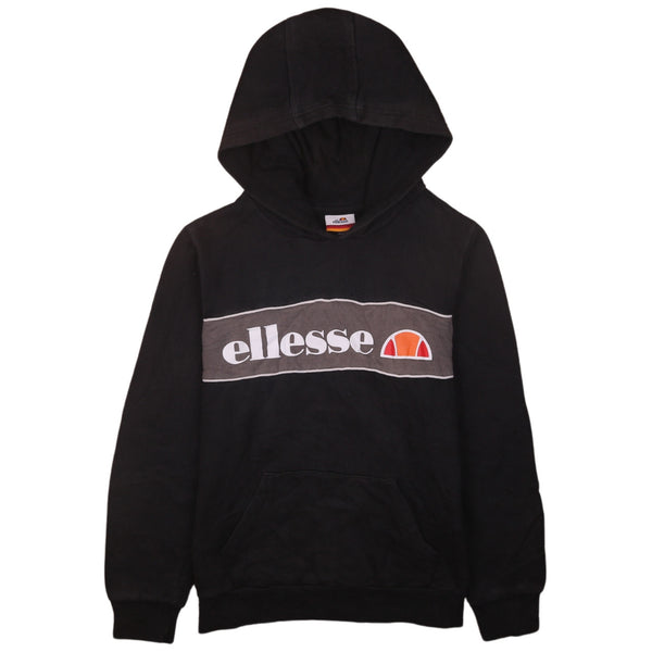 Ellesse 90's Black Spellout Pullover Hoodie Women's Medium Style