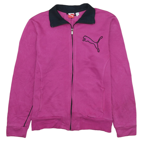 Puma 90's Vintage Lightweight Pink Full Zip Sweatshirt Women's L