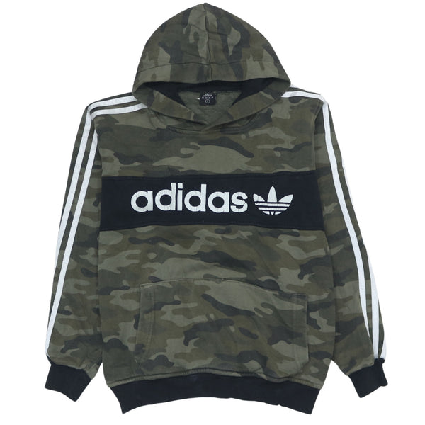 Adidas Vintage 90's Green Spellout Pullover Hoodie Sz Small Men's