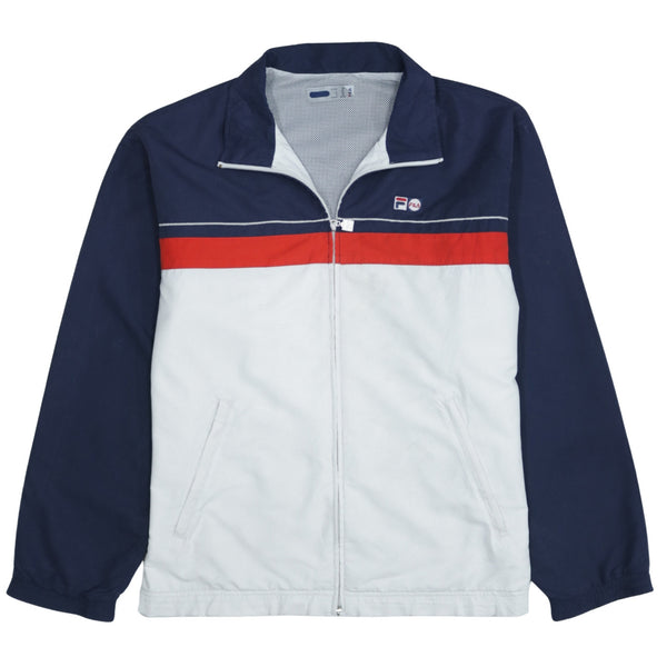 Fila 90's Vintage Lightweight Windbreaker Jacket Medium Navy Blue