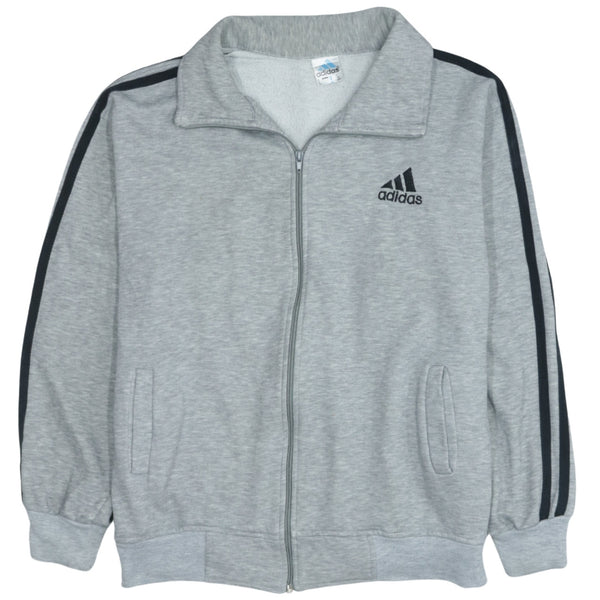Adidas Vintage 90's Striped Sleeve Full Zip Sweatshirt Men’s XLarge Grey