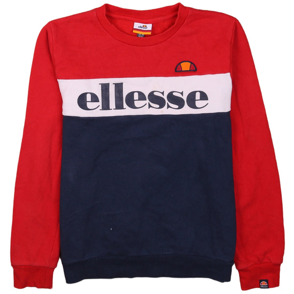 Ellesse 90s Vintage Spellout Crew Neck Sweatshirt Large Navy Blue