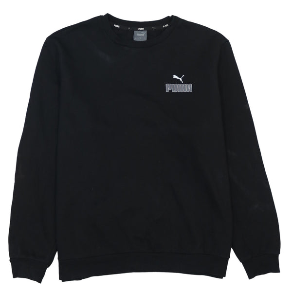 Puma 90's Vintage Black Lightweight Crew Neck Sweatshirt Men's XLarge