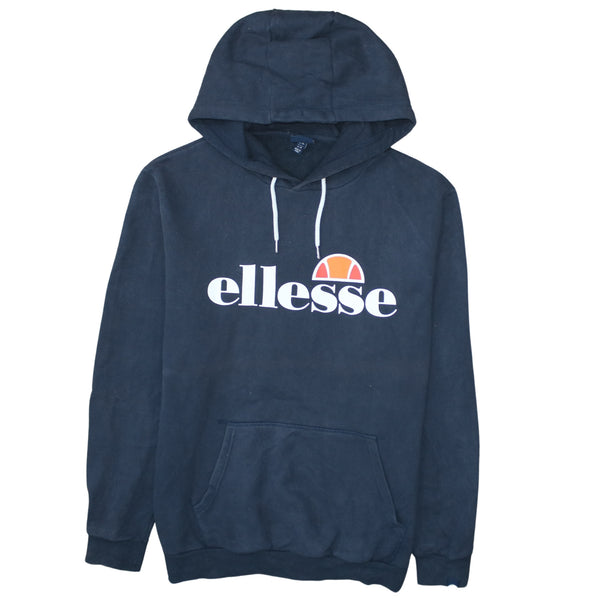 Ellesse 90's Spellout Pullover Hoodie XLarge Navy Blue