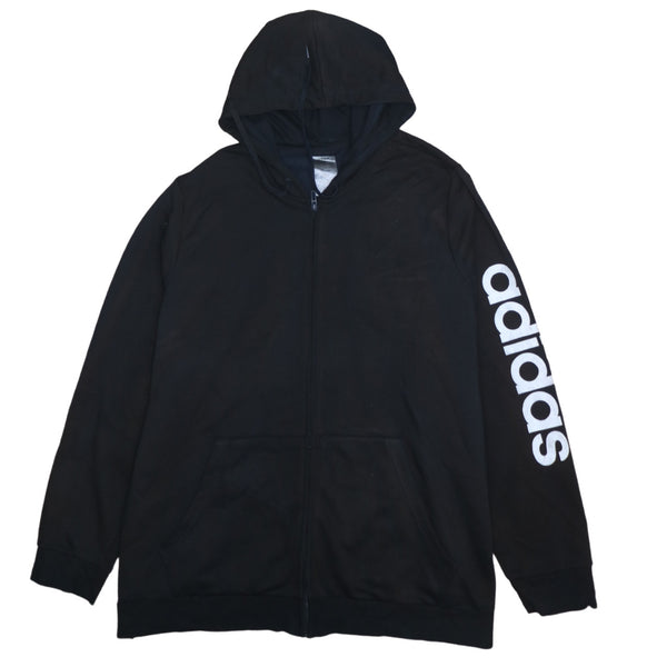 Adidas Vintage 90's Black Lightweight Full Zip Up Hoodie Men's Large