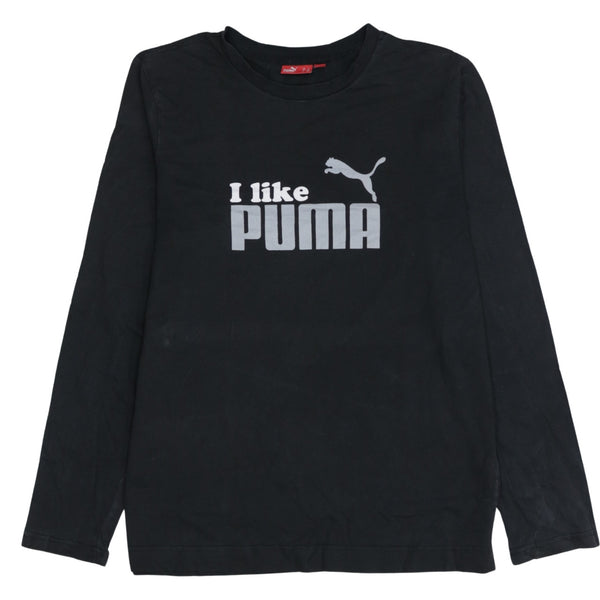 Puma 90's Spellout Crew Neck Sweatshirt Medium Black