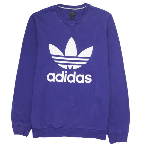 Adidas 90s Vintage Spellout Crew Neck Sweatshirt Men's Medium Purple