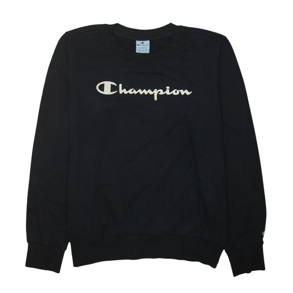 Champion 90's Spellout Crew Neck Sweatshirt XLarge Black
