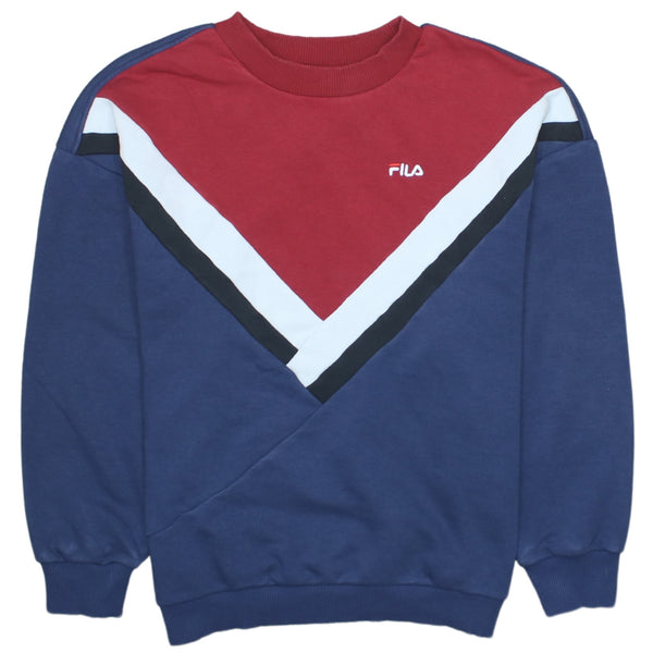 Fila 90's Vintage Navy Blue Lightweight Crew Neck Sweatshirt Medium