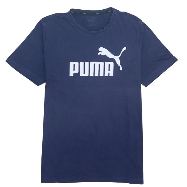 Puma 90's Spellout Short Sleeves T Shirt Large Navy Blue
