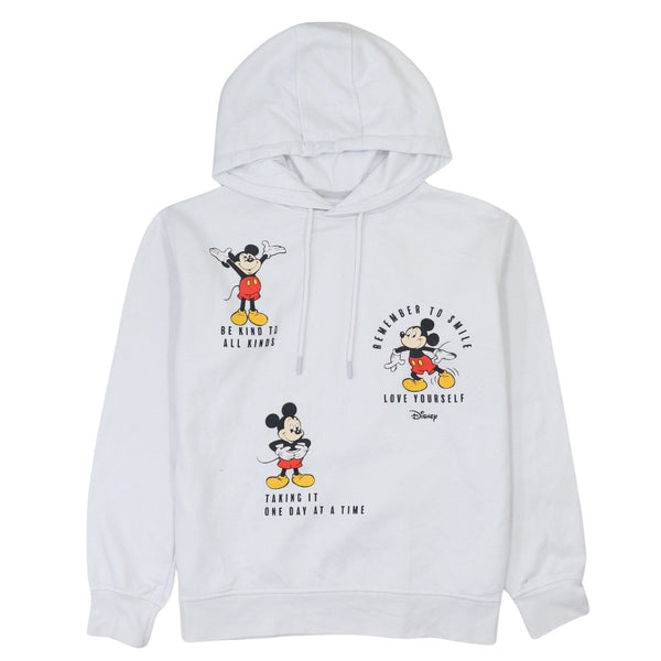 Disney 90's Mickey Mouse Pullover Hoodie XSmall White Vintage