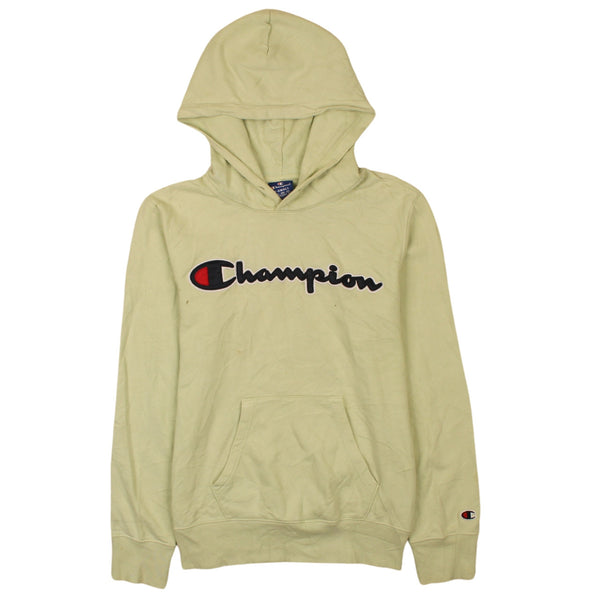 Champion 90's Khaki Green Spellout Pullover Hoodie Men's XSmall
