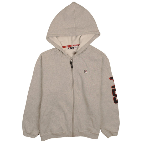 Fila 90's Vintage Sportswear Grey Full Zip Hoodie XL Women's