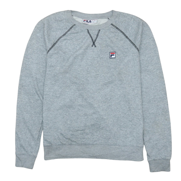 Men's Fila 90's Grey Vintage Crew Neck Sweatshirt Large