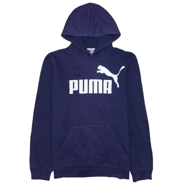 Puma 90's Navy Blue Spellout Pullover Hoodie 2XL XXL Unisex Vintage