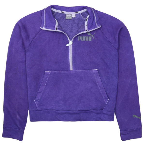 Puma 90's Lightweight Half Zip Sweatshirt Small Purple