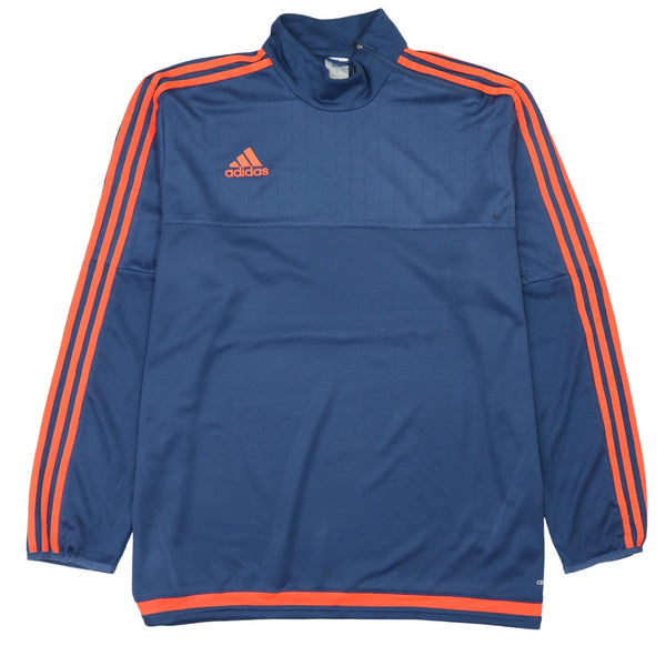 Adidas Vintage 90's Navy Blue Striped Sleeve XL Sweatshirt