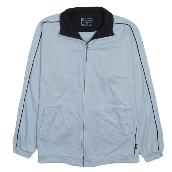 Champion 90's Lightweight Full Zip Up Sweatshirt XLarge Blue