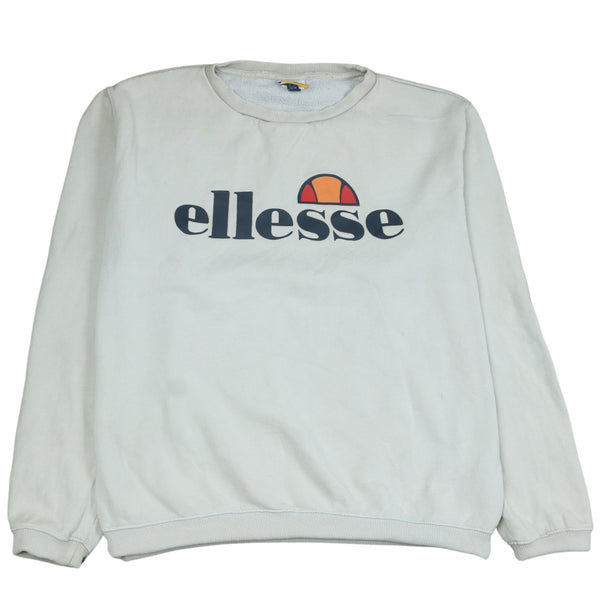 Ellesse Vintage 90's Beige Cream Spellout Crew Neck Sweatshirt XXL