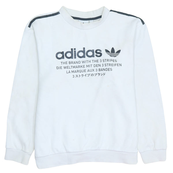Adidas 90's Spellout Crew Neck Sweatshirt Medium White