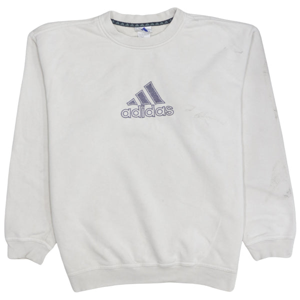 Adidas 90's Spellout Crew Neck Sweatshirt Large  Beige Cream