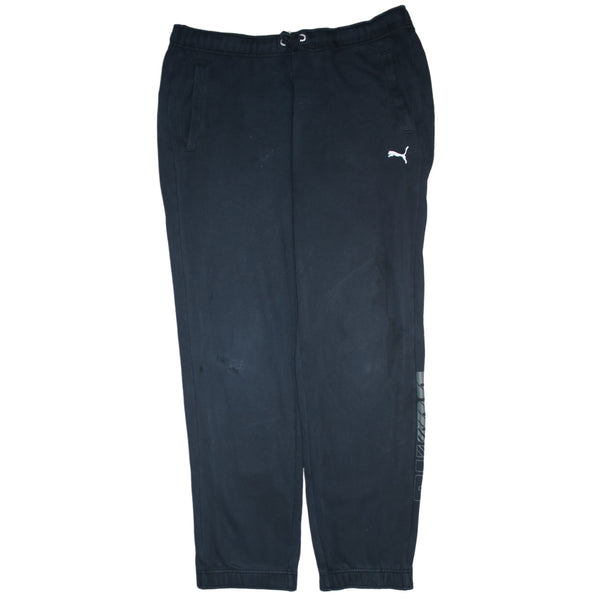 Puma 90's Elasticated Waistband Drawstrings Casual Joggers / Sweatpants Large Black