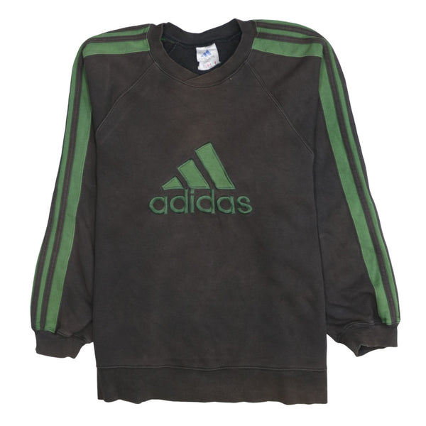 Adidas 90's Spellout Crew Neck Sweatshirt Large Brown