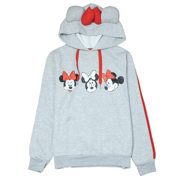 Disney 90's Mickey & Minnie Grey Hoodie Women Small Pullover Retro
