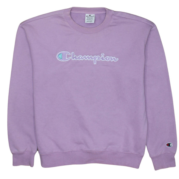 Champion 90's Spellout Crew Neck Sweatshirt Medium Purple