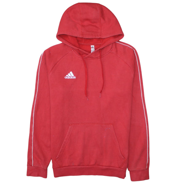 Adidas 90's Drawstring Pockets Pullover Hoodie Medium Red