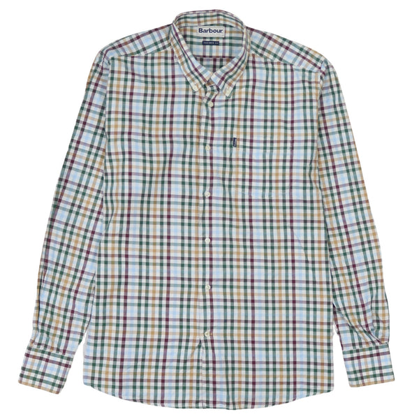 Vintage 90's Barbour Long Sleeve White Button-Up Shirt, Men's Large