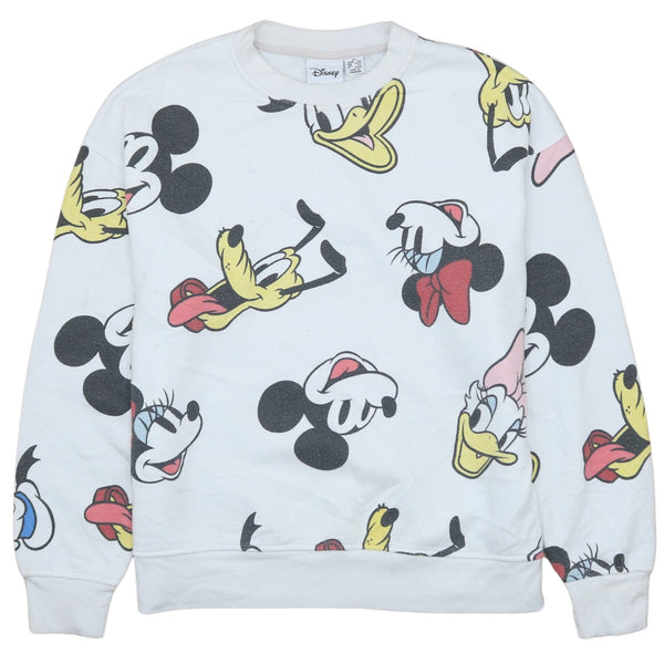 Vintage 90s Disney Mickey Mouse Crew Neck Sweatshirt XSmall White