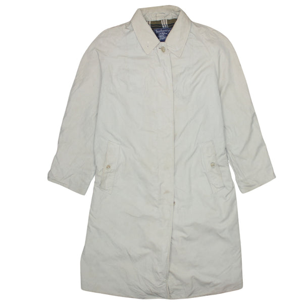 Burberry 90's Lightweight Plain Trench Coat Small  Beige Cream