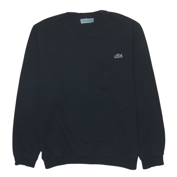 Vintage Lacoste 90's Black Heavyweight Crew Neck Sweatshirt - Men's Medium