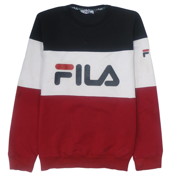 Vintage Fila 90's Black Spellout Crew Neck Sweatshirt Women's XLarge