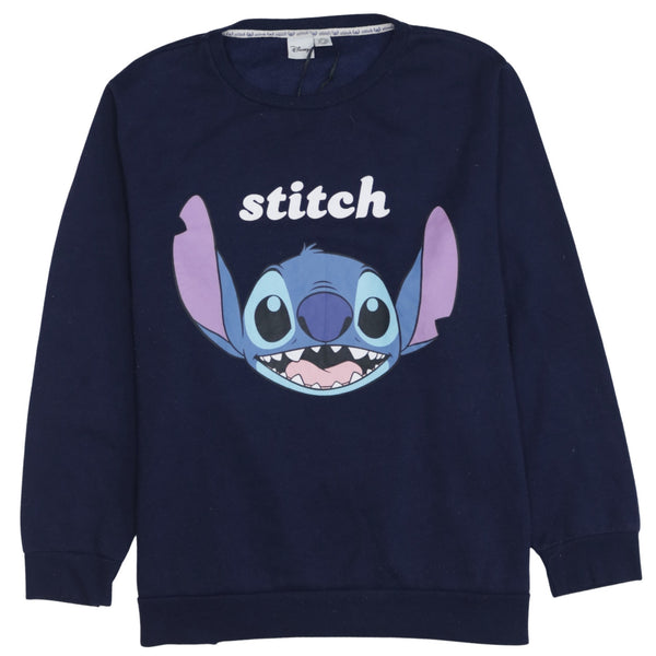 Disney 90's Stitch Crew Neck Sweatshirt XXLarge (2XL) Navy Blue