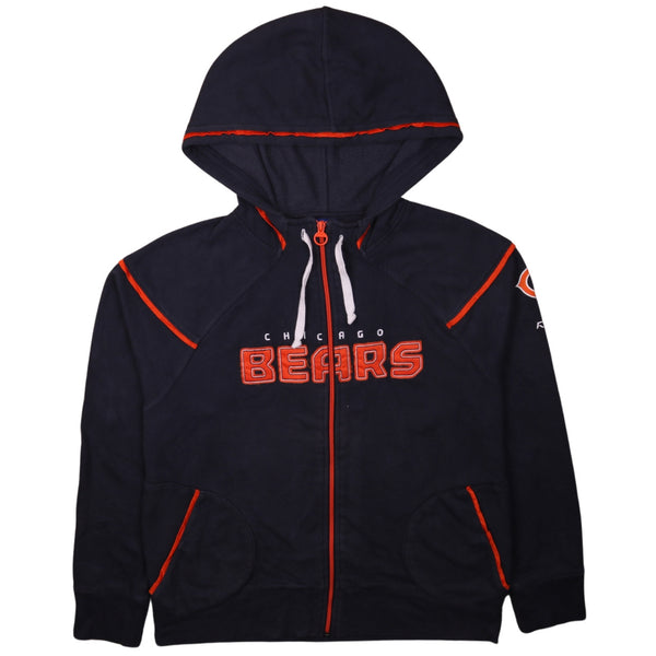 Reebok 90's Chicago Bears Navy Blue Full Zip Up Hoodie Men's XLarge