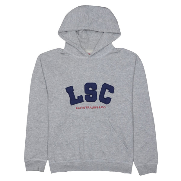 Levi's 90's Drawstring Pockets Pullover Hoodie Large Grey