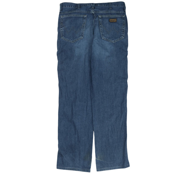 Vintage Wrangler 90's Lightwash Baggy Straight Leg Trousers - Men's 34 Blue Denim