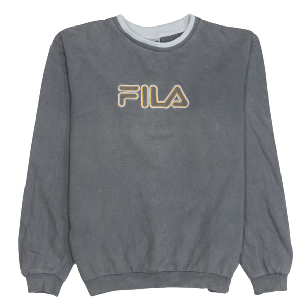 Fila 90's Spellout Crew Neck Sweatshirt Large Grey